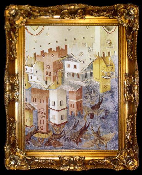 framed  GIOTTO di Bondone The Demons are Cast out of Arezzo, ta009-2
